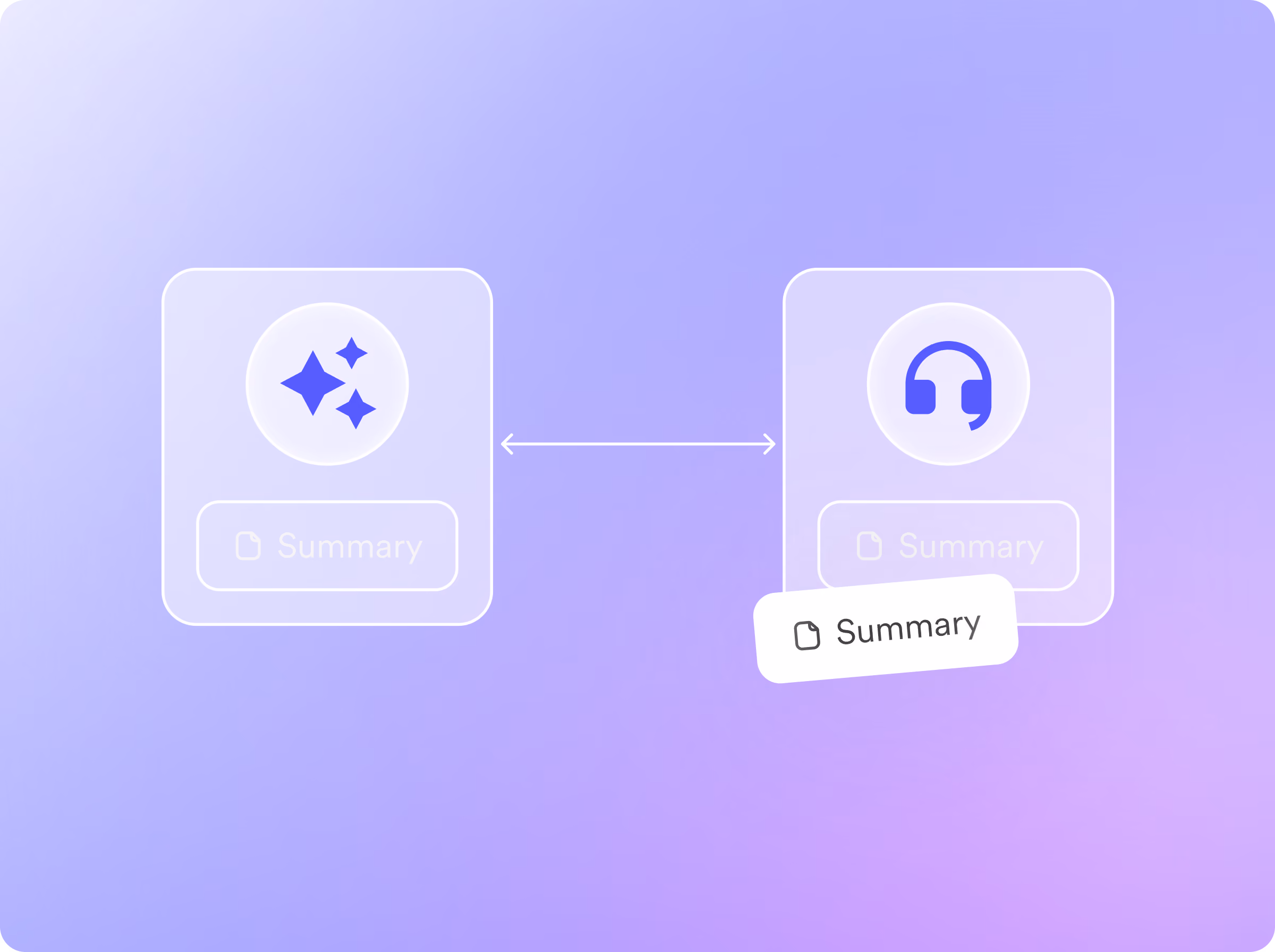 An AI agent handing a conversation to a human agent with a summary attached